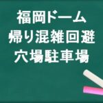 福岡ドームの帰りの混雑回避のコツは？穴場の駐車場は？