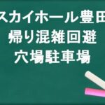スカイホール豊田の帰りの混雑回避のコツは？穴場の駐車場は？