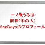 一ノ瀬うるはの前世(中の人)はSeaDays(うみちゃん)の理由は？プロフィールや彼氏やSNSは？
