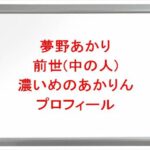 夢野あかりの前世(中の人)は濃いめのあかりんの理由は？プロフィールや彼氏やSNSは？