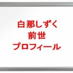 白那しずくの前世は誰で顔バレは？中の人の年齢や本名やプロフィールは？結婚や彼氏やSNSは？