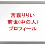 宮霧りりいの前世は誰？中の人の年齢や本名やプロフィールは？結婚や彼氏やSNSは？